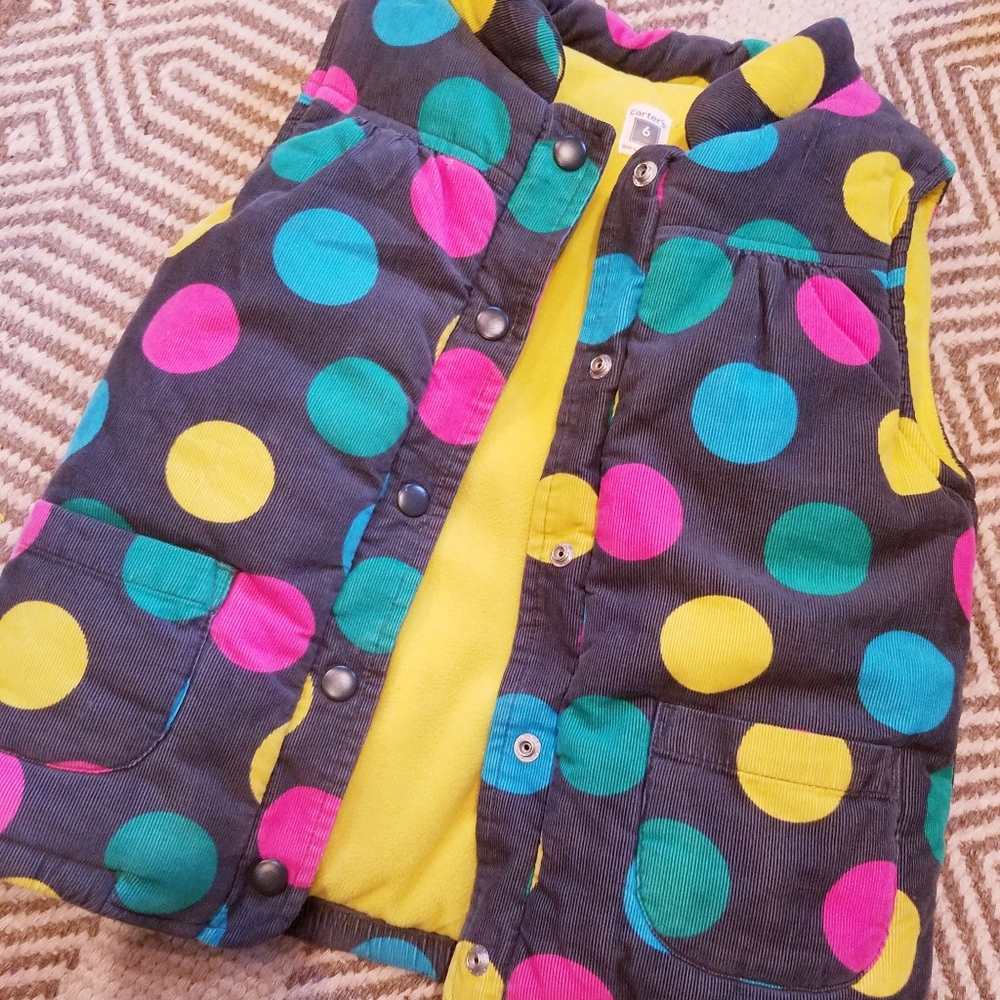 Carter's multi-colored polka dot vest size 6